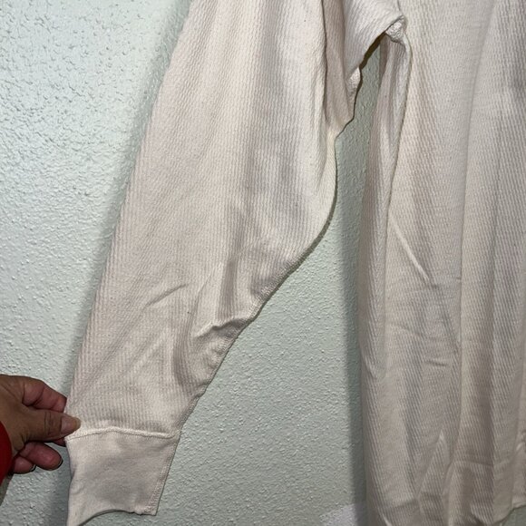 NEW Rock Face Shirt /Thermal Mens Beige Cotton Long Sleeve Breathable Made USA - Picture 4 of 8